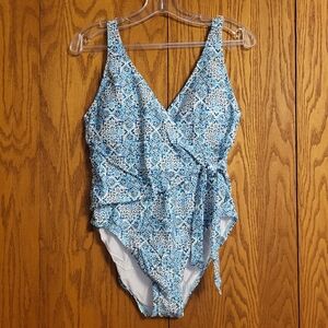 NWT Helen Jon Montrose Wrap One Piece Swimsuit Size Large